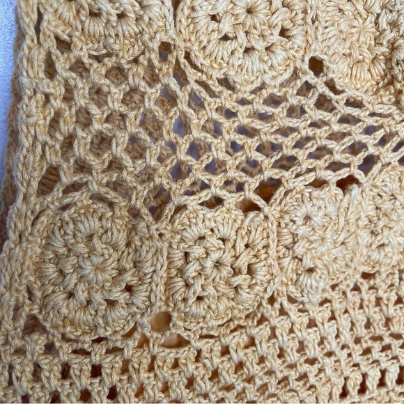 Sundance Marbella Floral Crocheted Eyelet Baby Doll Boho Tank Top in Yellow XS - Picture 6 of 11